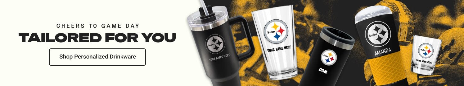 Cheers to Gameday Tailored for You  | Shop Pittsburgh Steelers Personalized Drinkware