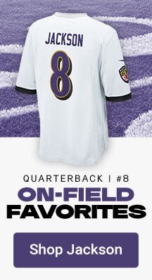 Quarterback #8 Lamar Jackson | On Field Favorites | Shop Lamar Jackson