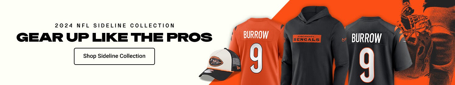 2024 NFL Sideline Collection| Gear Up Like the Pros | Shop Joe Burrow Sideline Gear