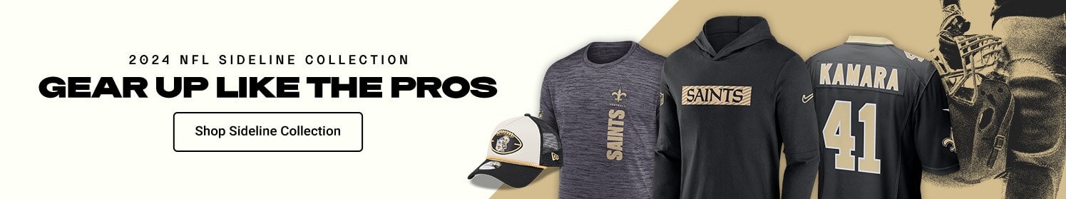 2024 NFL Sideline Collection| Gear Up Like the Pros | Shop New Orleans Saints Sideline Gear