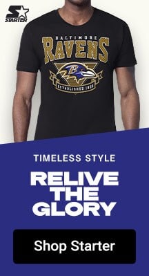 Timeless Style | Relive the Glory | Shop Baltimore Ravens Starter Gear