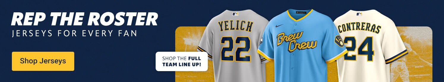 Rep The Roster | Jerseys for Every Fan | Shop Milwaukee Brewers Jerseys