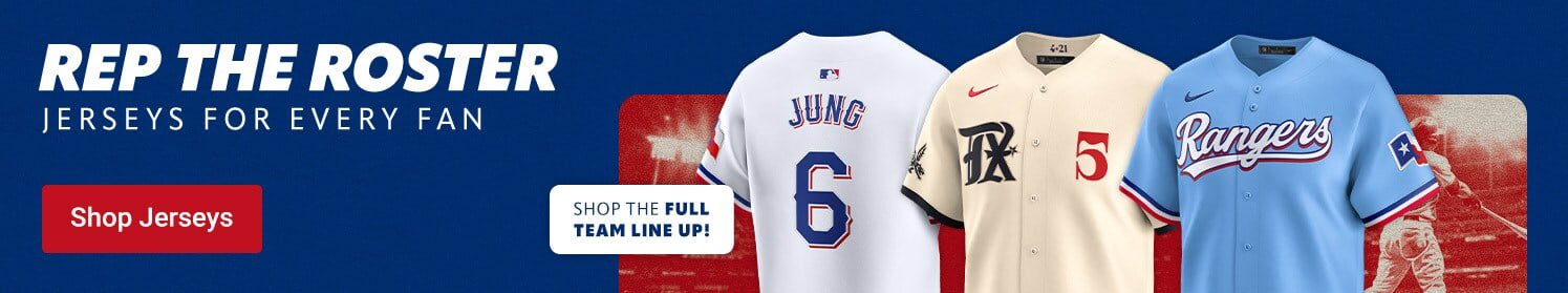 Rep The Roster | Jerseys for Every Fan | Shop Texas Rangers Jerseys