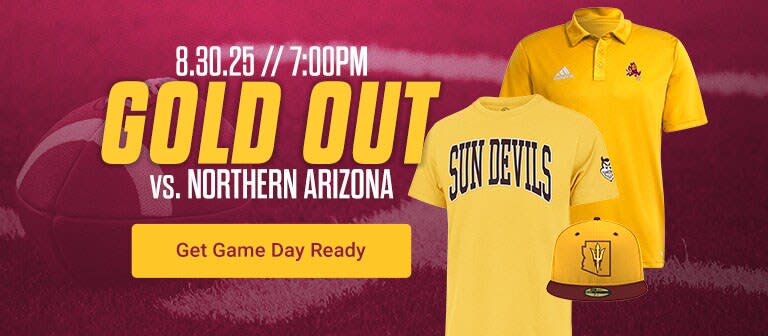 47 Arizona State Sun Devils Gold Sun Logo Short Sleeve Fashion T Shirt