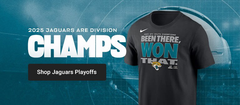 2025 NFL Playoffs | AFC South Champions Jacksonville Jaguars | Shop Now