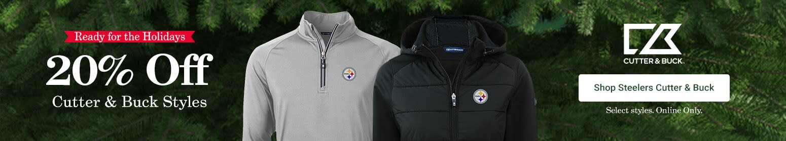 Ready For The Holidays | Cutter and Buck 20% Off | Online Only Select Styles | Shop Steelers Cutter and Buck