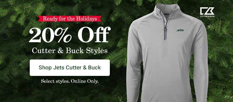 Ready For The Holidays | Cutter and Buck 20% Off | Online Only Select Styles | Shop Jets Cutter and Buck