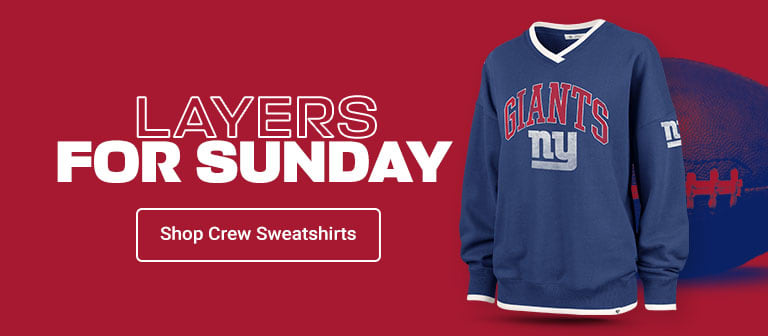 Layers For Sunday | Shop Giants Crew Sweatshirts