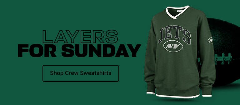 Layers For Sunday | Shop Jets Crew Sweatshirts