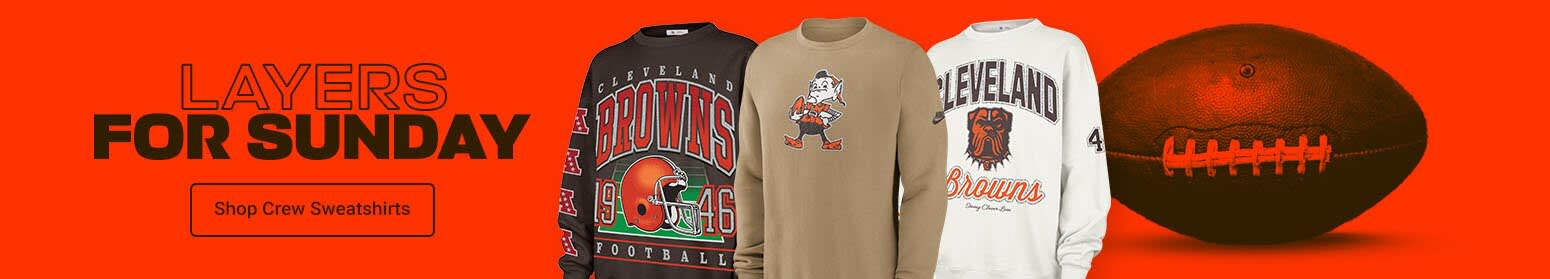 Layers For Sunday | Shop Cleveland Browns Crewnecks