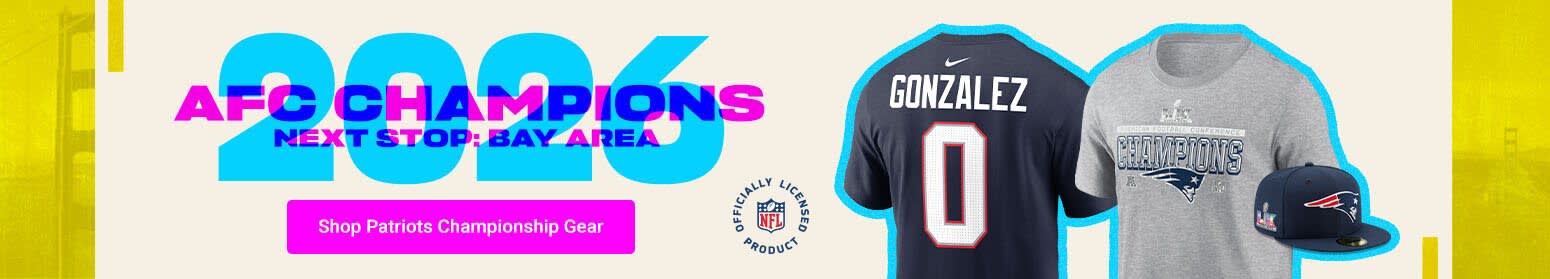AFC Champions Next stop: Bay Area | Shop Patriots Championship Gear