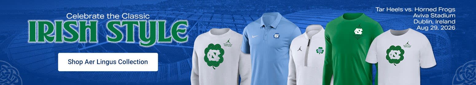 Celebrate The Classic Irish Style | Tar Heels vs Horned Frogs Aviva Stadium Dublin, Ireland Aug 29, 2026 | Shop Aer Lingus Collection