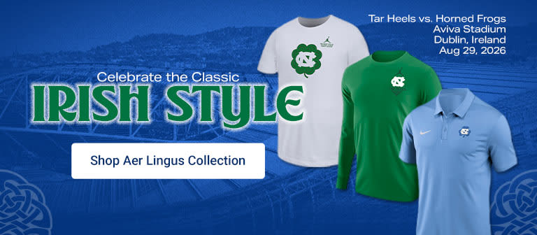 Celebrate The Classic Irish Style | Tar Heels vs Horned Frogs Aviva Stadium Dublin, Ireland Aug 29, 2026 | Shop Aer Lingus Collection