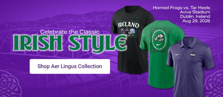Celebrate The Classic Irish Style | Shop Aer Lingus Collection | Horned Frogs vs Tar Heels Aviva Stadium Dublin Ireland Aug 29, 2026