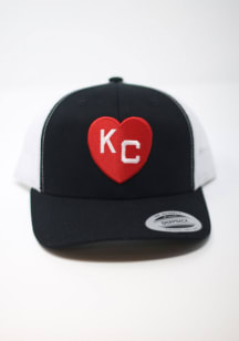 Rally Kansas City Monarchs Heart KC Trucker Adjustable Hat - Black