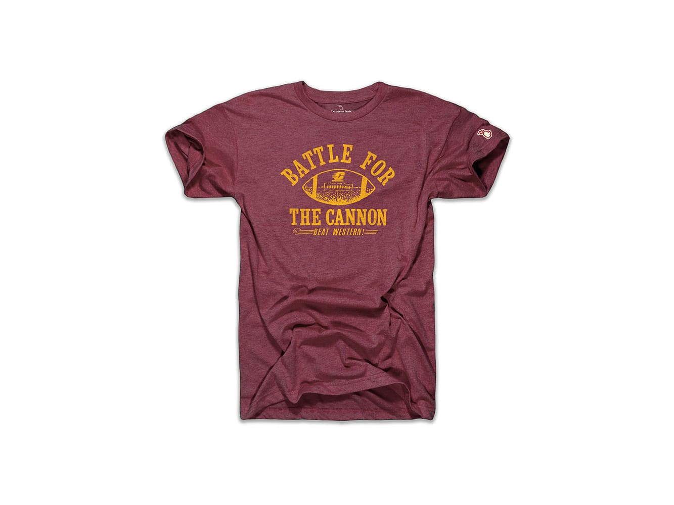Central Michigan Chippewas Arch Logo T-Shirt - Maroon, NCAA Team Colors, 3XL & All Sizes