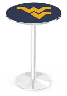 West Virginia Mountaineers Chrome Round Base Pub Table
