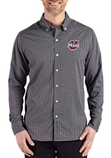 Cutter and Buck Massachusetts Minutemen Mens Black Skyline Long Sleeve Dress Shirt