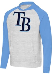 Antigua Tampa Bay Rays Mens Light Blue Full Front Urgent Long Sleeve Hoodie