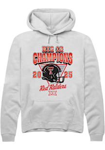 Summit Sportswear Texas Tech Red Raiders Mens White 2025 Big 12 Football Champions Long Sleeve Hoo..