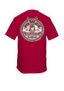 Arkansas Razorbacks Cardinal Deer Circle Short Sleeve T Shirt