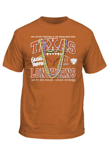 Texas Longhorns Burnt Orange 2023 CFP Sugar Bowl Bound Beads Short Sleeve T Shirt