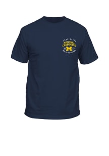 Michigan Wolverines Navy Blue 2023 National Champions Stadium Short Sleeve T Shirt