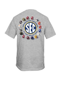 SEC Grey Football Helmets Short Sleeve T Shirt