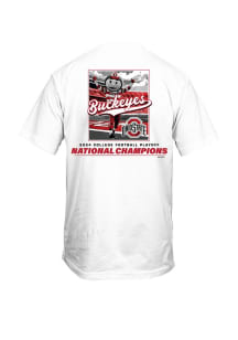 Ohio State Buckeyes 2024 Football National Champions Brutus Stadium Short Sleeve T Shirt - White