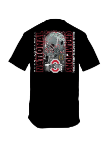 Ohio State Buckeyes 2024 Football National Champions Confetti Short Sleeve T Shirt - Black