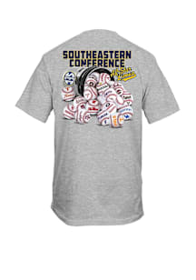 SEC Grey Bucket of Baseballs Short Sleeve T Shirt