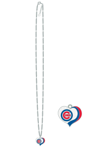 Chicago Cubs Glitter Heart Necklace