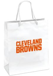 Cleveland Browns 10x12 Metallic White Gift Bag