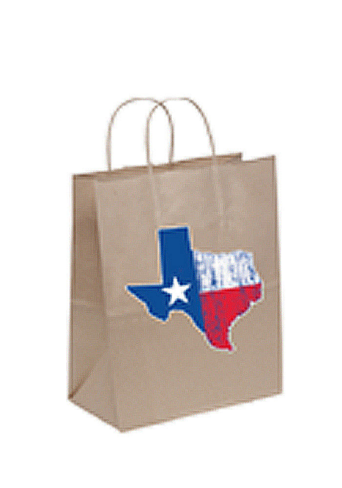 Texas State of Texas Flag 10x13 Brown Eco Brown Gift Bag