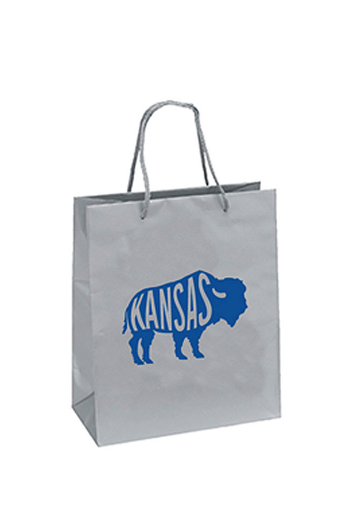 Kansas Kansas Buffalo 10x12 Medium Silver Grey Gift Bag