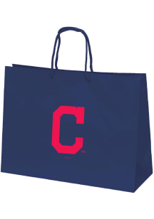 Cleveland Indians 16x2 Navy Large Metallic Navy Blue Gift Bag
