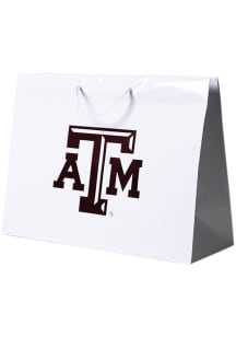 Texas A&amp;M Aggies 16x12 White Large Metallic White Gift Bag