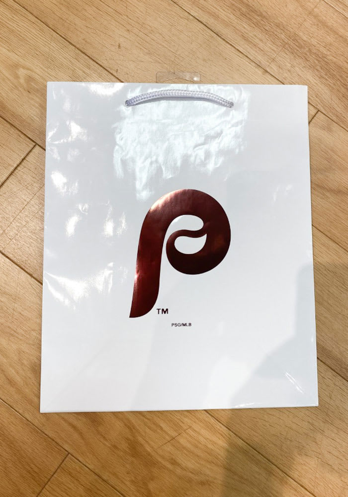 Philadelphia Phillies 10x12 Medium Metallic White Gift Bag