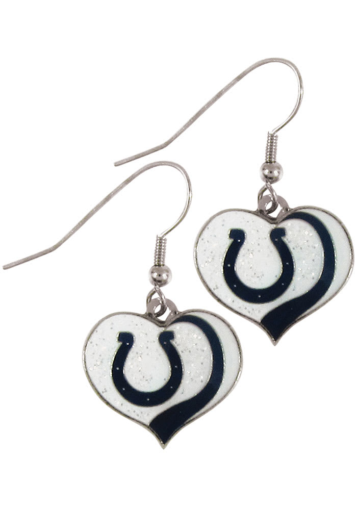 Indianapolis Colts Glitter Heart Womens Earrings