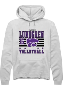 Cadence Lundgren Rally Mens White K-State Wildcats NIL Striped Player Hood