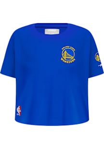 Pro Standard Golden State Warriors Girls Blue Classic Essentials Short Sleeve Fashion T-Shirt