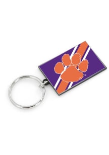 Clemson Tigers Striped Keychain - Orange