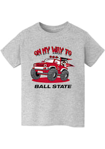 Vive La Fete Ball State Cardinals Youth Grey On My Way Short Sleeve T-Shirt