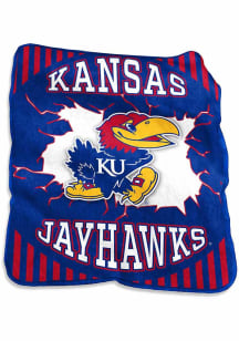 Kansas Jayhawks Lightning Raschel Throw Blanket - Blue