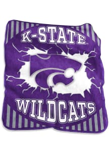 Purple K-State Wildcats Lightning Raschel Blanket