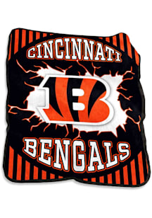 Cincinnati Bengals Lightning Raschel Throw Blanket - Black
