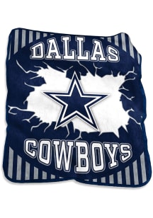 Dallas Cowboys Lightning Raschel Throw Blanket - Navy Blue