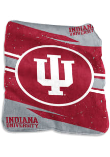 White Indiana Hoosiers Circle Raschel Blanket