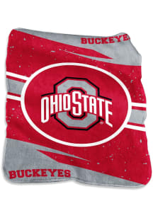 Red Ohio State Buckeyes Circle Raschel Blanket