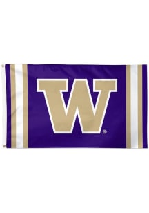 Purple Washington Huskies Vertical Striped Deluxe Silk Screen Grommet Flag